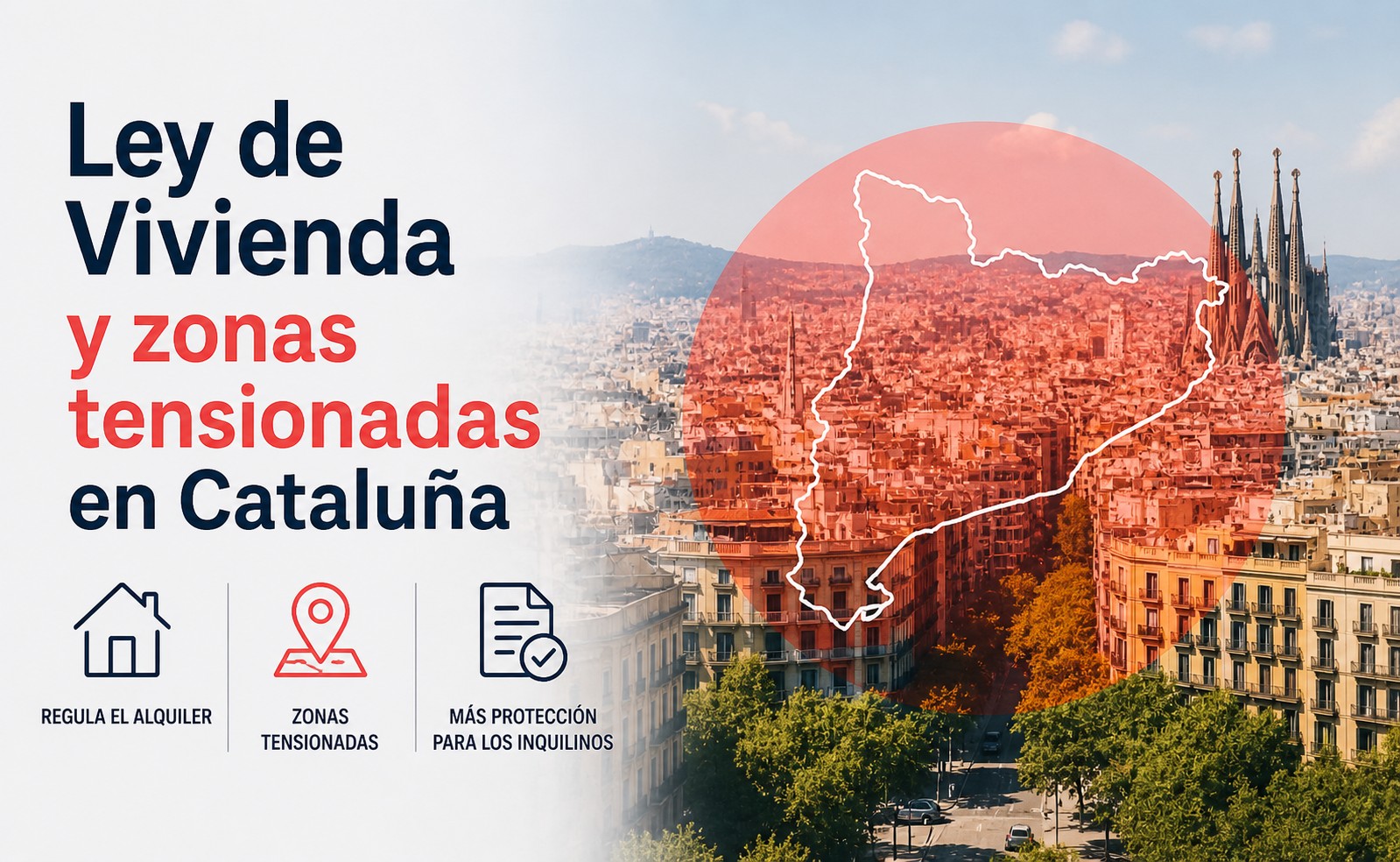 Vista de Barcelona con edificios residenciales ilustrando el impacto de la Ley de Vivienda